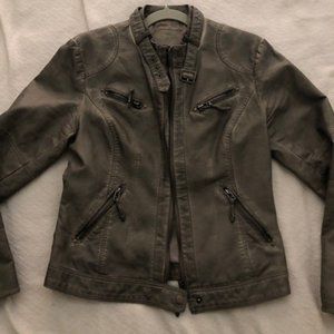 Studio M by Max Studio Taupe Vegan Leather Jacket